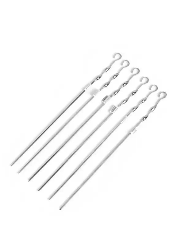 Набор угловых шампуров, 6 шт., 55&times;1 см, толщина 1 мм, нержавеющая сталь