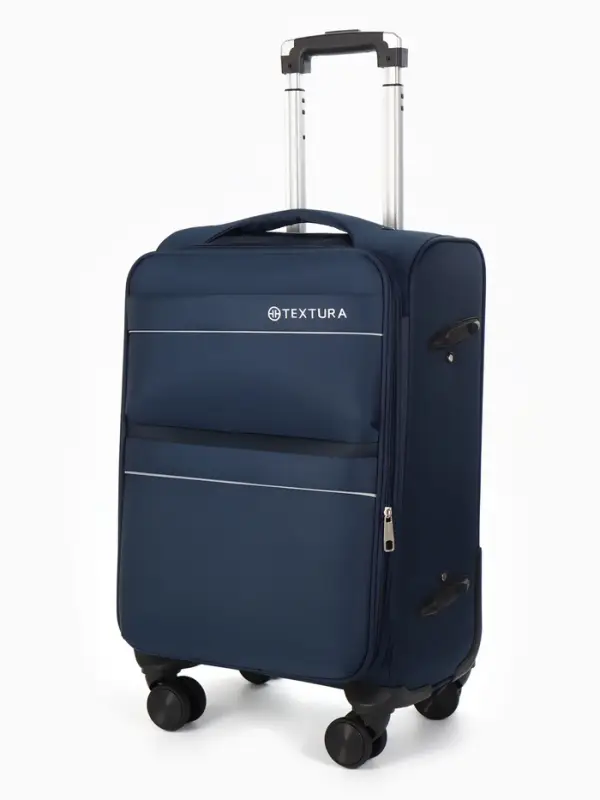 Чемодан на колёсах TEXTURA, кодовый замок, с увеличением, 36&times;25&times;58 см, 20", синий