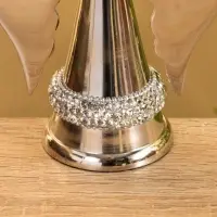 Подсвечник "Крылья" с кристаллами, алюминий 11х6,5х16 см