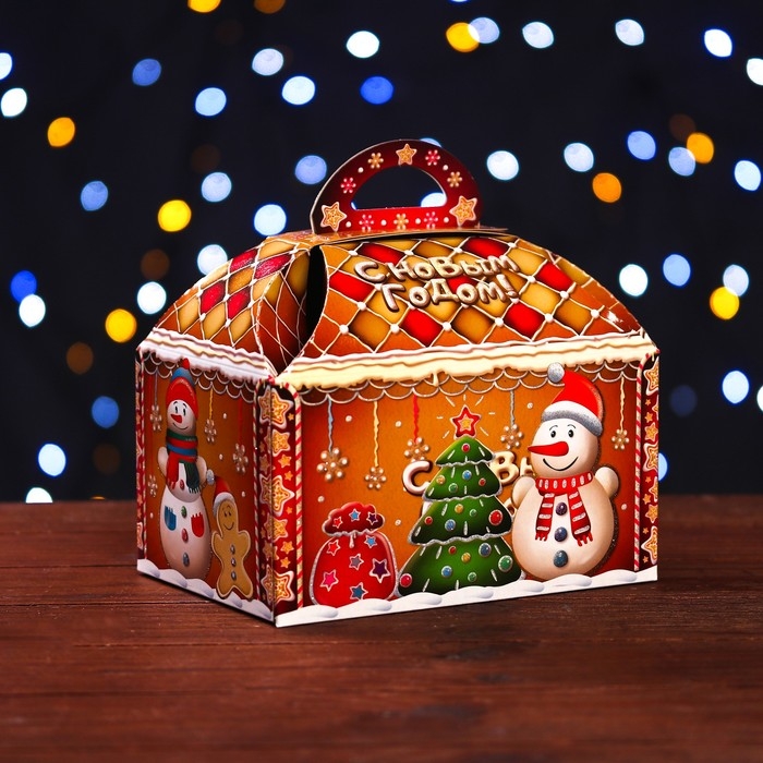 Подарочная коробка Подарочная коробка "Пряничный" 18,5 x 12,5 x 19 см.