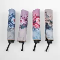 Зонт механический &laquo;Вдохновение&raquo;, эпонж, 4 сложения, 8 спиц, R=48/55 см, d=96 см, МИКС