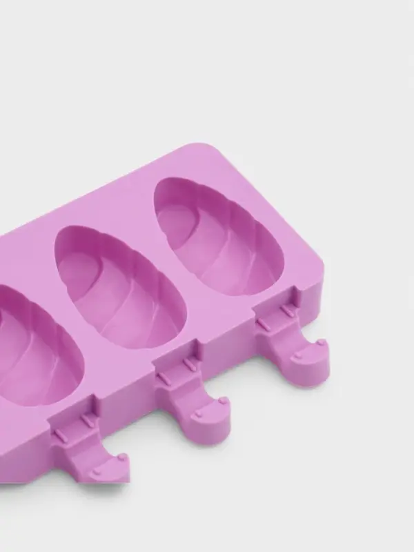 Форма для мороженого &laquo;Клубника со сливками&raquo;, силикон, 19.5&times;11.5 см, 4 ячейки (6.7&times;3.7 см), МИКС