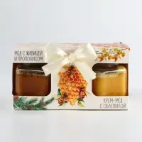 Набор с крем-мёдом, мёдом "Здоровья и долгих лет", 120 гр х 2 шт Набор с крем-мёдом, мёдом "Здоровья и долгих лет", 120 гр х 2 шт