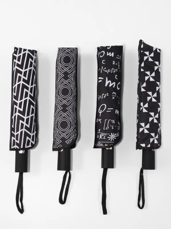 Зонт полуавтоматический &laquo;Узоры&raquo;, эпонж, 3 сложения, 8 спиц, R=49/55 см, d=98 см, МИКС