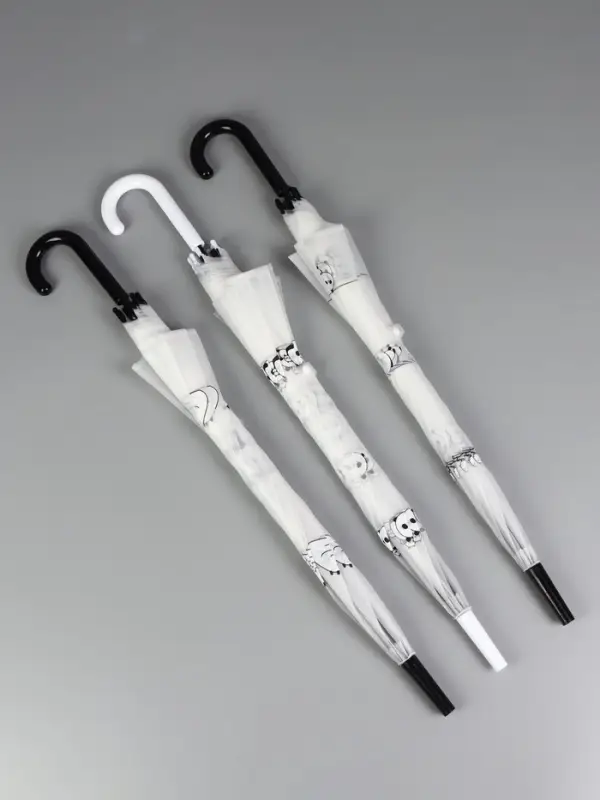 Зонт - трость детский &laquo;Панды&raquo;, полуавтоматический, 8 спиц, R=47/54 см, d=94 см, МИКС