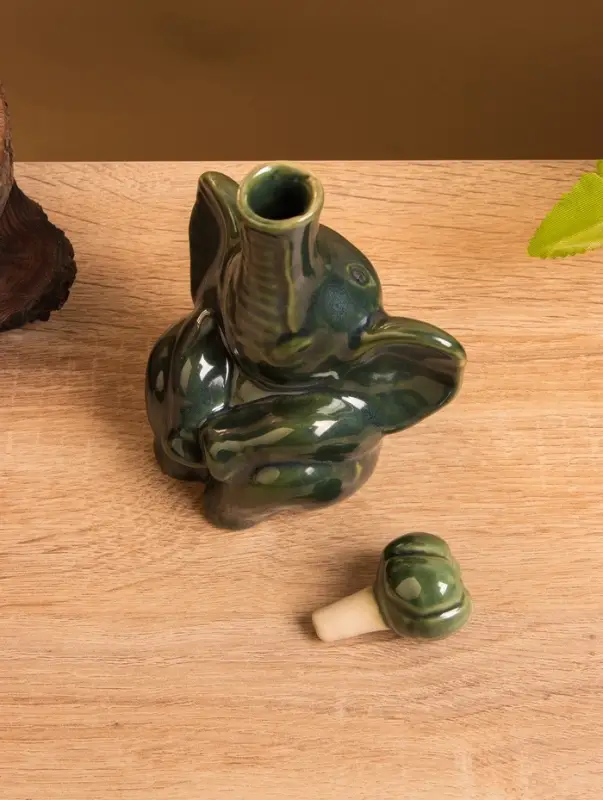 Сосуд для масла «Слон», 10×8×14 см, керамика, зелёный