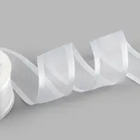 Лента декоративная, капроновая, атласная, 40 мм, 18&plusmn;1 м, белая