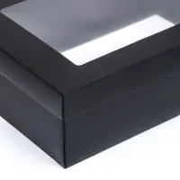 Коробка подарочная складная, упаковка, &laquo;Чёрная&raquo;, с окном 30&times;20&times;9 см