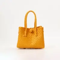 Сумка плетёная пластиковая, 23&times;11&times;30 см, жёлтая