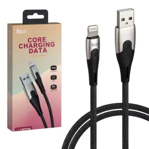 Кабель USB на Lightning 1.2m 2A Core S21 ISA черный
