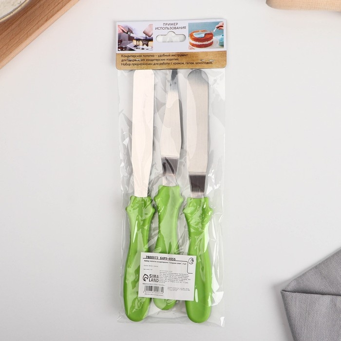 Набор лопаток кондитерских «Сладких слов», 23 см х 8.5 см х 2.5 см 3 шт Набор лопаток кондитерских «Сладких слов», 23 см х 8.5 см х 2.5 см 3 шт