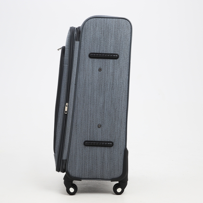 Чемодан большой 95 л (L), отдел на молнии, с расширением, кодовый замок, 4 колеса, наружный карман, цвет серый Чемодан большой 95 л (L), отдел на молнии, с расширением, кодовый замок, 4 колеса, наружный карман, цвет серый