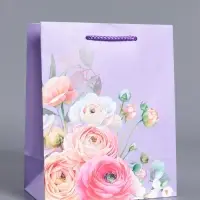 Пакет подарочный "Нежность без слов" ламинированный 18 х 22,3 х 10 см