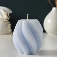 Свеча-цилиндр 9х8 см, 220 гр, с нарезкой, лаванда Свеча-цилиндр 9х8 см, 220 гр, с нарезкой, лаванда