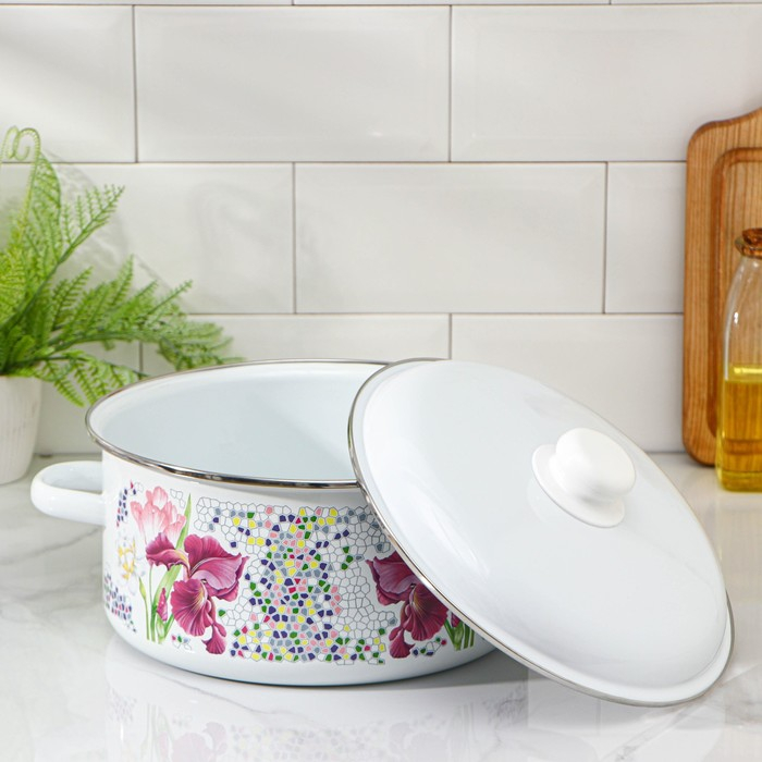 Кастрюля эмалированная «Мозаика», 5 л, индукция