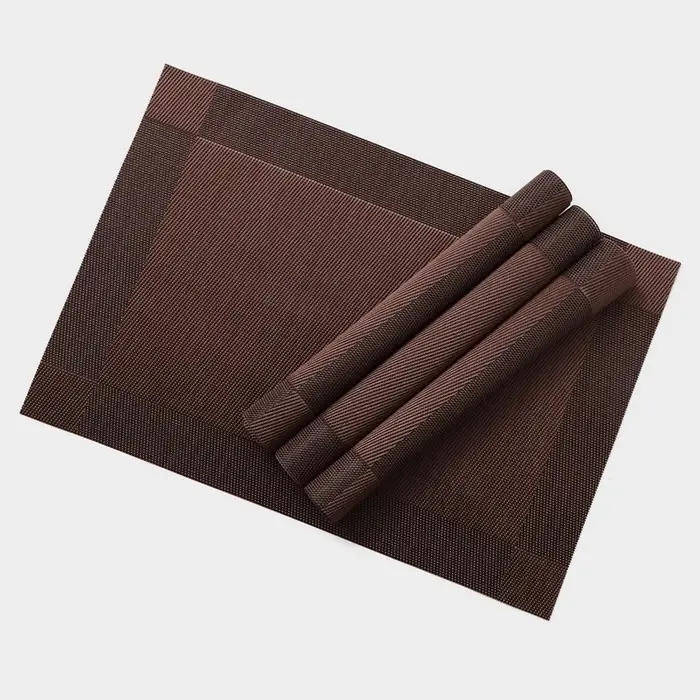 Салфетки сервировочные на стол Доляна &laquo;Шахматы&raquo;, 45&times;30 см, 4 шт., коричневые