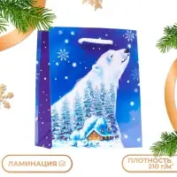 Пакет подарочный «Полярный мишка», 11.5×14.5×6.5 см