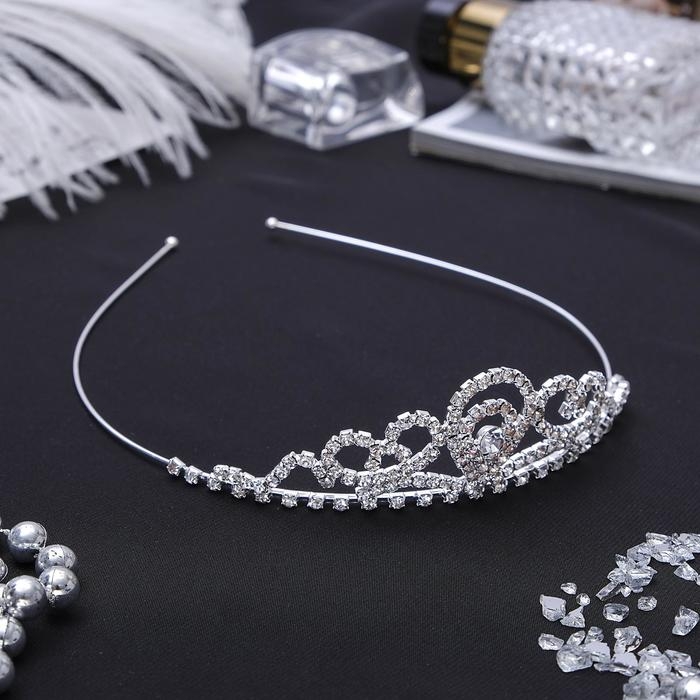 Диадема для волос Диадема для волос "Мерцание" завитки, серебро