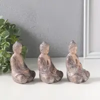 Сувенир полистоун "Три будды" набор 3 шт беж с белым 5х6,8х10,3 см