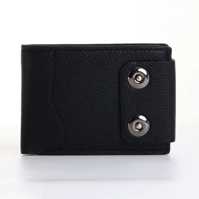 Портмоне мужское &laquo;Идрис&raquo;, на магнитах, чёрное