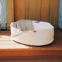 Корзина для хранения SL Home, с матрасом, плетёная, ручной работы, 70&times;38&times;25 см, белая