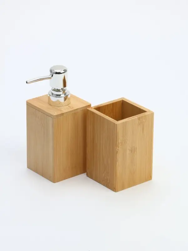 Набор аксессуаров для ванной SAVANNA BAMBOO, дозатор, стакан