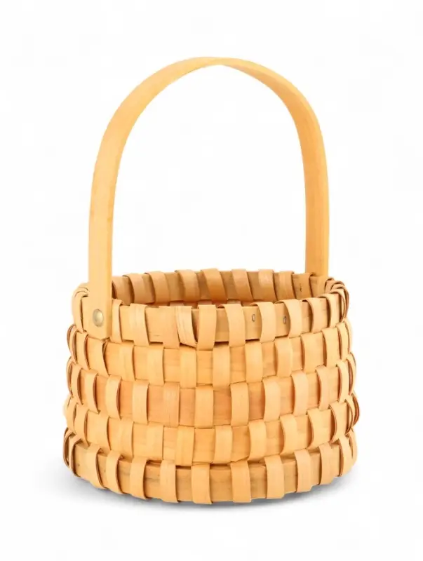 Корзина плетеная 17х17х12 см,  ручка h=13 см, натуральный Корзина плетеная 17х17х12 см,  ручка h=13 см, натуральный