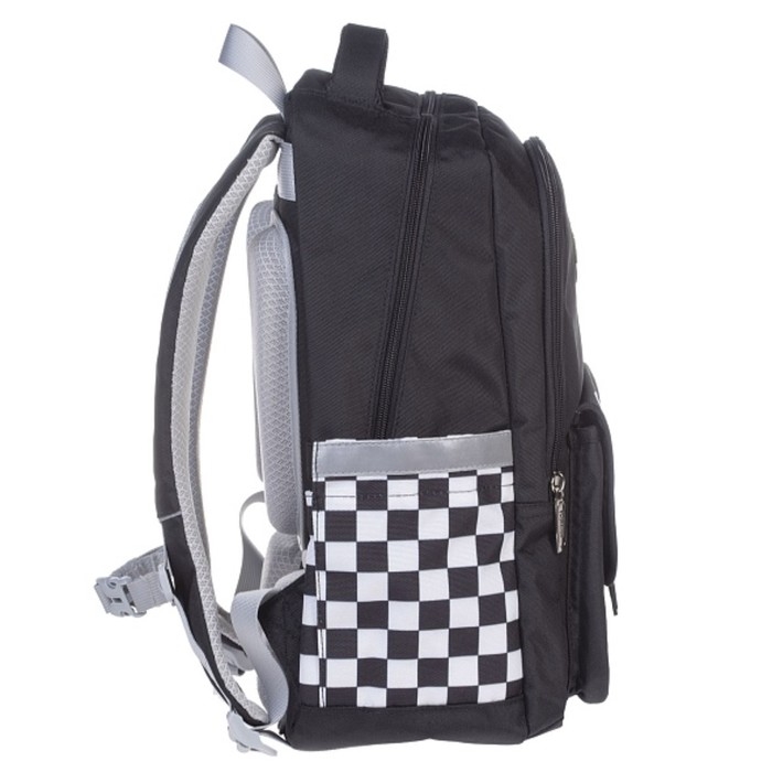 Рюкзак школьный 39 х 29 х 14 см, эргономичная спинка, Hatber Рюкзак школьный 39 х 29 х 14 см, эргономичная спинка, Hatber "Влад А4" чёрный NRk_16133