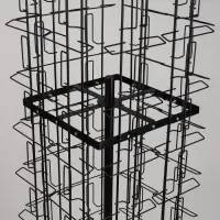 Стойка для открыток вращающаяся, напольная, металл, 80 карманов A5, 45×45×180 см, чёрная