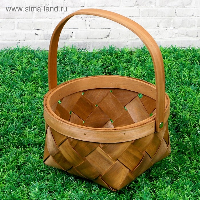 Корзинка «Лукошко», тёмная, 20×20×10/24 см, шпон Корзинка «Лукошко», тёмная, 20×20×10/24 см, шпон