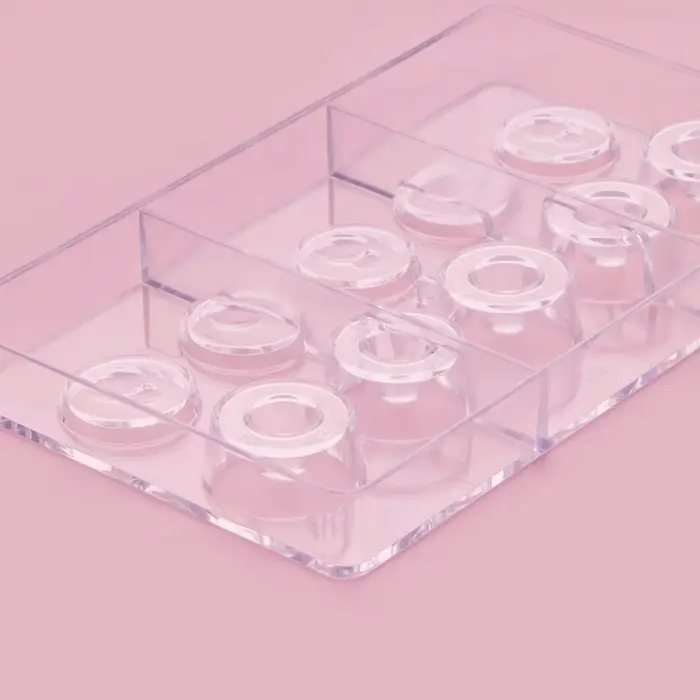 Форма для конфет и шоколада &laquo;Бабл&raquo;, 10 ячеек, 20&times;12&times;2.5 см, d=2.5 см, d=2.7 см, пластик, прозрачная