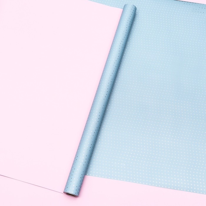 Плёнка 57см*10м голубой-розовый