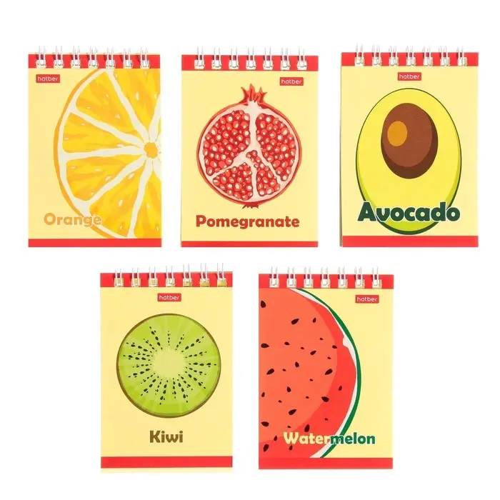 Блокнот А7, 40 листов, на гребне Блокнот А7, 40 листов, на гребне "Яркий Фреш", обложка мелованный картон, тонированный блок