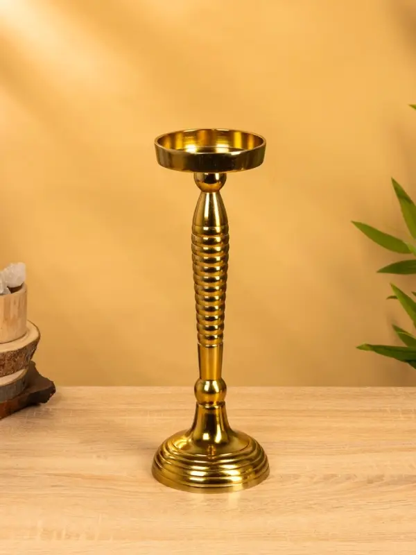 Подсвечник "Силуэт" 13х13х36 см, алюминий, цв. золото