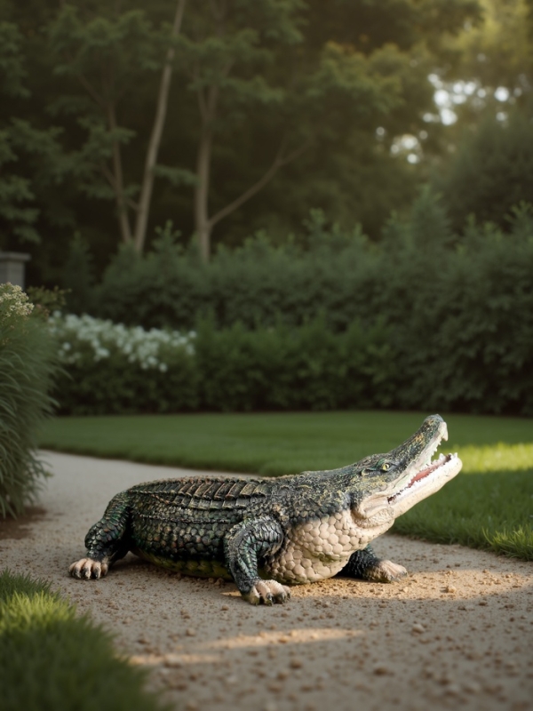 Садовая фигура "Крокодил" 28х50х20см