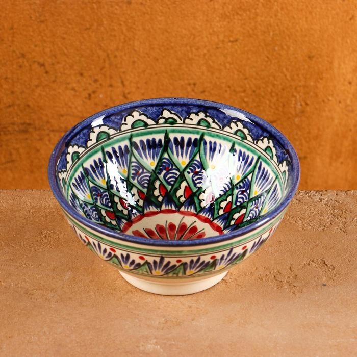 Коса Риштанская Керамика  Коса Риштанская Керамика "Цветы" 15 см, малая, синий