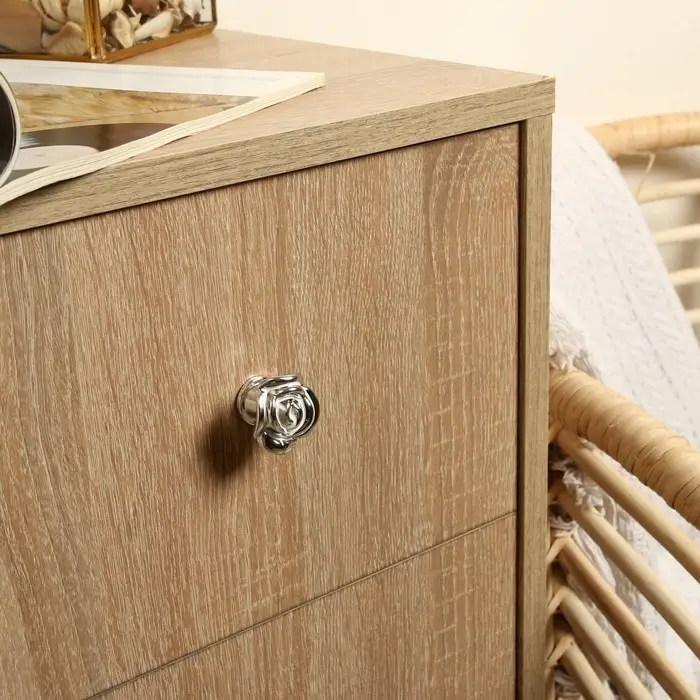 Ручка-кнопка CAPPIO Rose 01, белая с серебряным