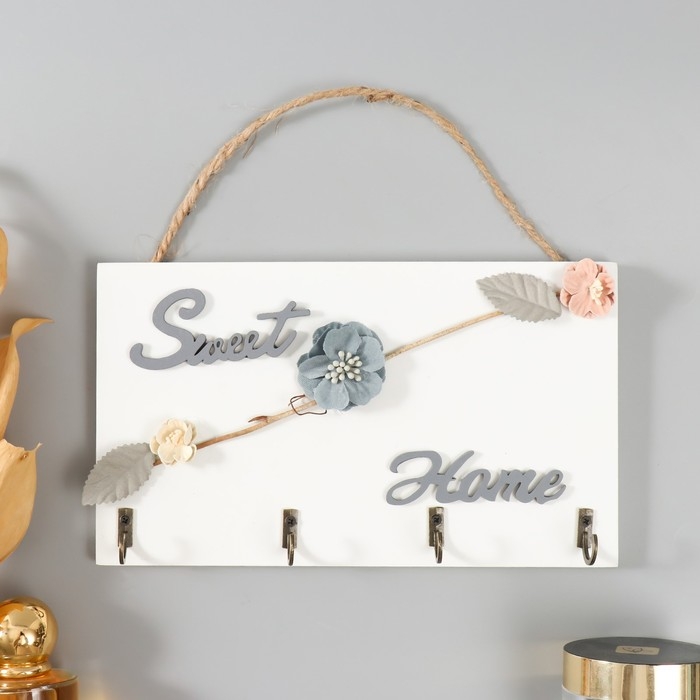 Крючки декоративные дерево Крючки декоративные дерево "Цветочная ветвь" 12,5х22х3 см