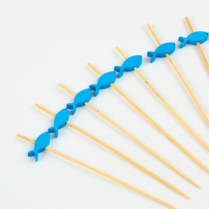 Шпажки для канапе «Рыбки» набор 24 шт., цвет синий Шпажки для канапе «Рыбки» набор 24 шт., цвет синий