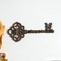 Крючки настенные &laquo;Ажурный ключ&raquo;, ключница декоративная, чугун, 27.2&times;12&times;3.5 см