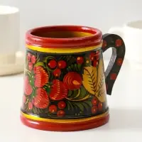 Кружка пивная, хохлома,10*9 см