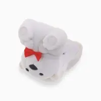 Футляр под кольцо, серьги &laquo;Мишка&raquo;, бархатный, 4.5&times;5&times;3.5 см, белый