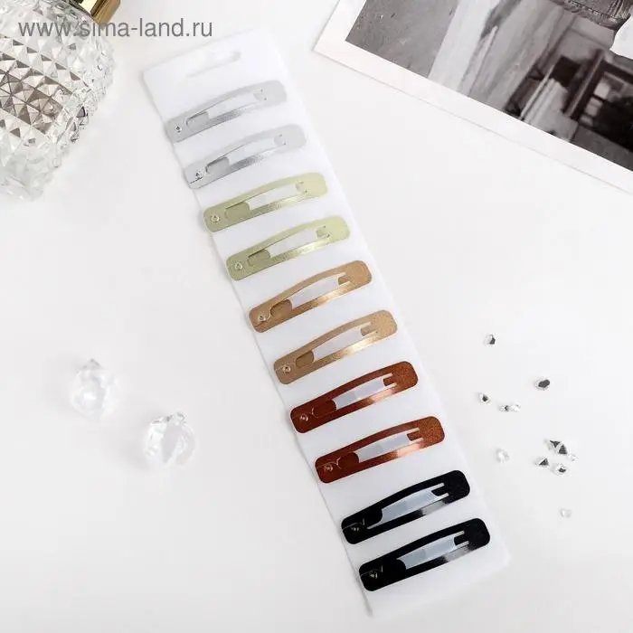 Невидимки для волос «Астория», набор 10 шт., перламутр, 5 см Невидимки для волос «Астория», набор 10 шт., перламутр, 5 см