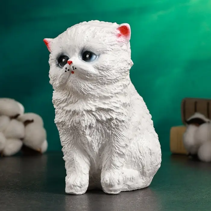 Копилка для денег &laquo;Котёнок&raquo;, гипс, белый, 16&times;12 см