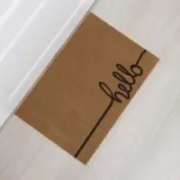 Коврик придверный Доляна Hello, без окантовки, 40&times;60 см, бежевый