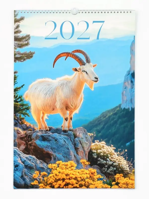 Календарь 2027 перекидной на ригеле А3 &laquo;Фотореалистичный&raquo;
