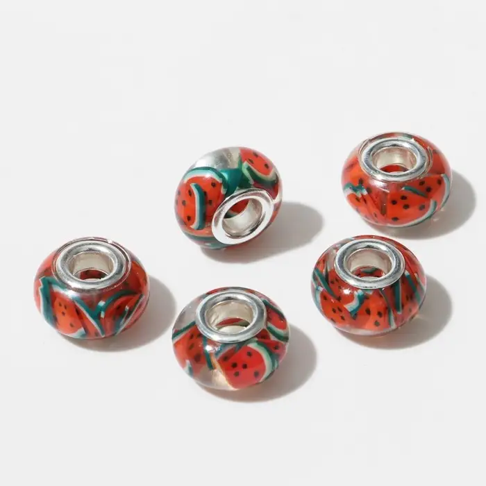 Бусина «Конфетти» арбузики, цветная Бусина «Конфетти» арбузики, цветная