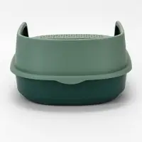 Лоток для кошек Фур-Мур 48×35.5 cм с высоким бортом + совок, Soft-touch, изумруд