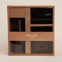 Аксессуары для ванной SL Home, 3 предмета, дозатор, мыльница, стакан, коричневый