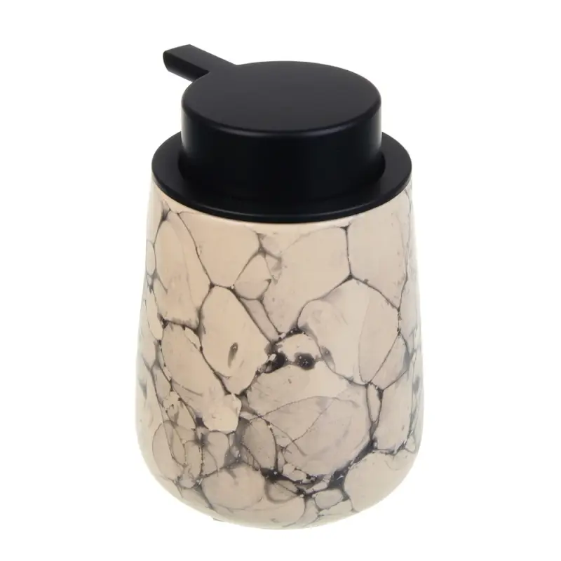 VETTA Дозатор для жидкого мыла, 320 мл, 13x9x9 см, керамика, "Космос", мрамор молочный